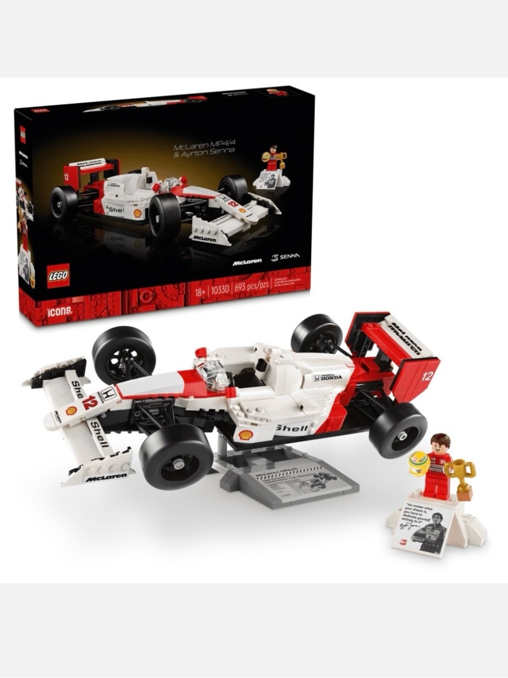 Lego McLaren MP4/4 & Ayrton Senna Icons New Unopened Box #10330